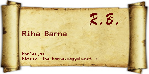 Riha Barna névjegykártya