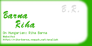 barna riha business card